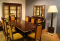 Dining table, chairs, matching display cabinet